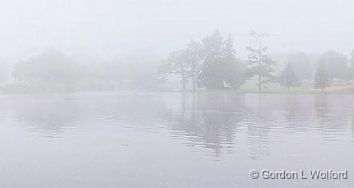 Turtle Island Trees In Fog_45842.jpg - Photographed along the Rideau Canal Waterway at Smiths Falls, Ontario, Canada.